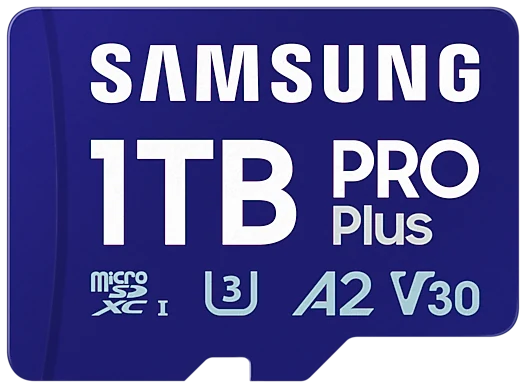 Offizielle Produktabbildung Samsung PRO Plus 1 TB; kapazitätsspezifische Vorderansicht aus Hersteller-Galerie.